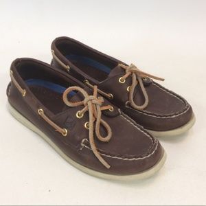 Sperry Top-Sider Brown Leather Boat Shoes 6M